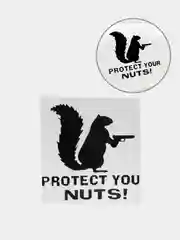 Черный наклейка на авто "Protect your nuts"