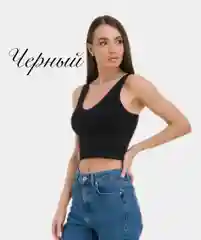 Кроп-топ базовый, топ в рубчик