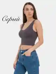 Кроп-топ базовый, топ в рубчик