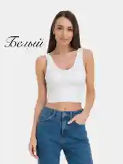 Кроп-топ базовый, топ в рубчик