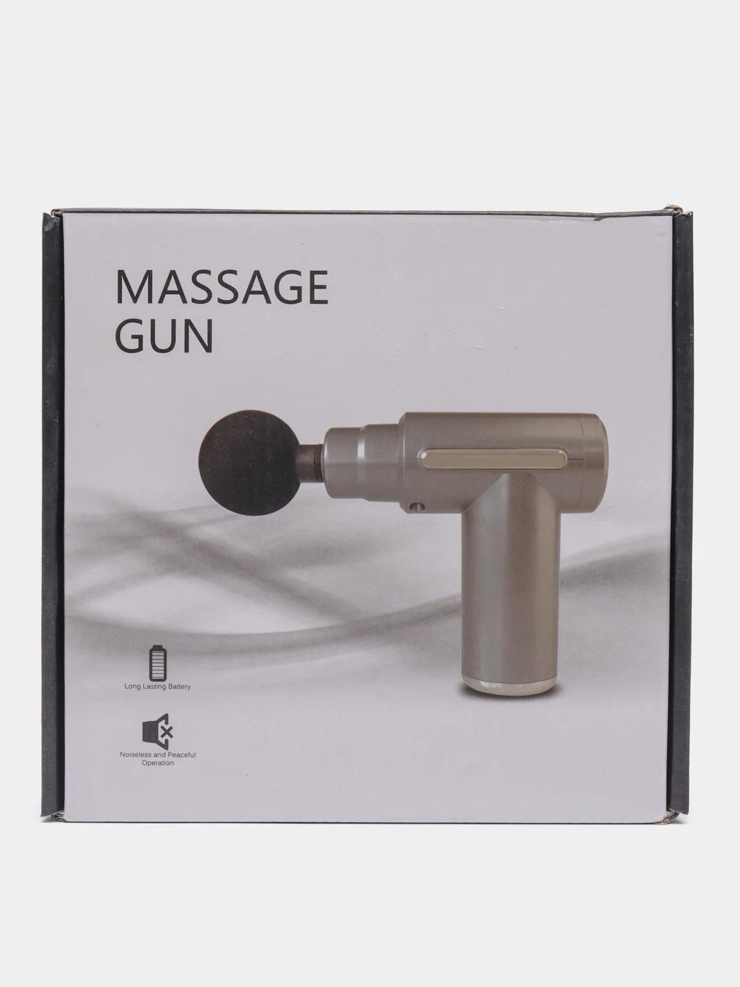 Серый мышечный массажер для тела Fascial Gun,ударный,перкуссионный,антицеллюлитный/ 4 насадки