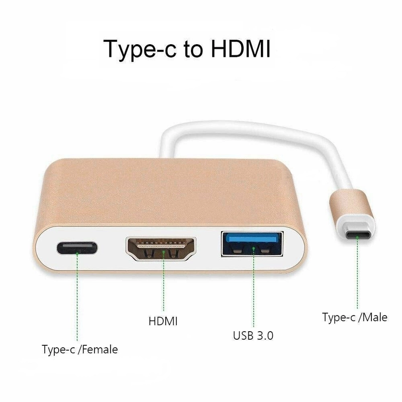Адаптер переходник,  Концентратор, HUB для Macbook, Type-c to USB, Type-c to HDMI
