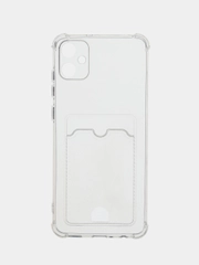Чехол для Samsung Galaxy A05 (Самсунг Галакси А05), прозрачный, с карманом для карты