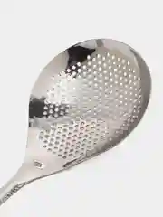 Серебряный ложка-шумовка металлическая, из нержавеющей стали