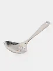 Серебряный ложка-шумовка металлическая, из нержавеющей стали