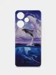 Фиолетовый силиконовый чехол для Infinix HOT 30i, с принтом, с рисунком (Инфиникс Хот 30 Ай)