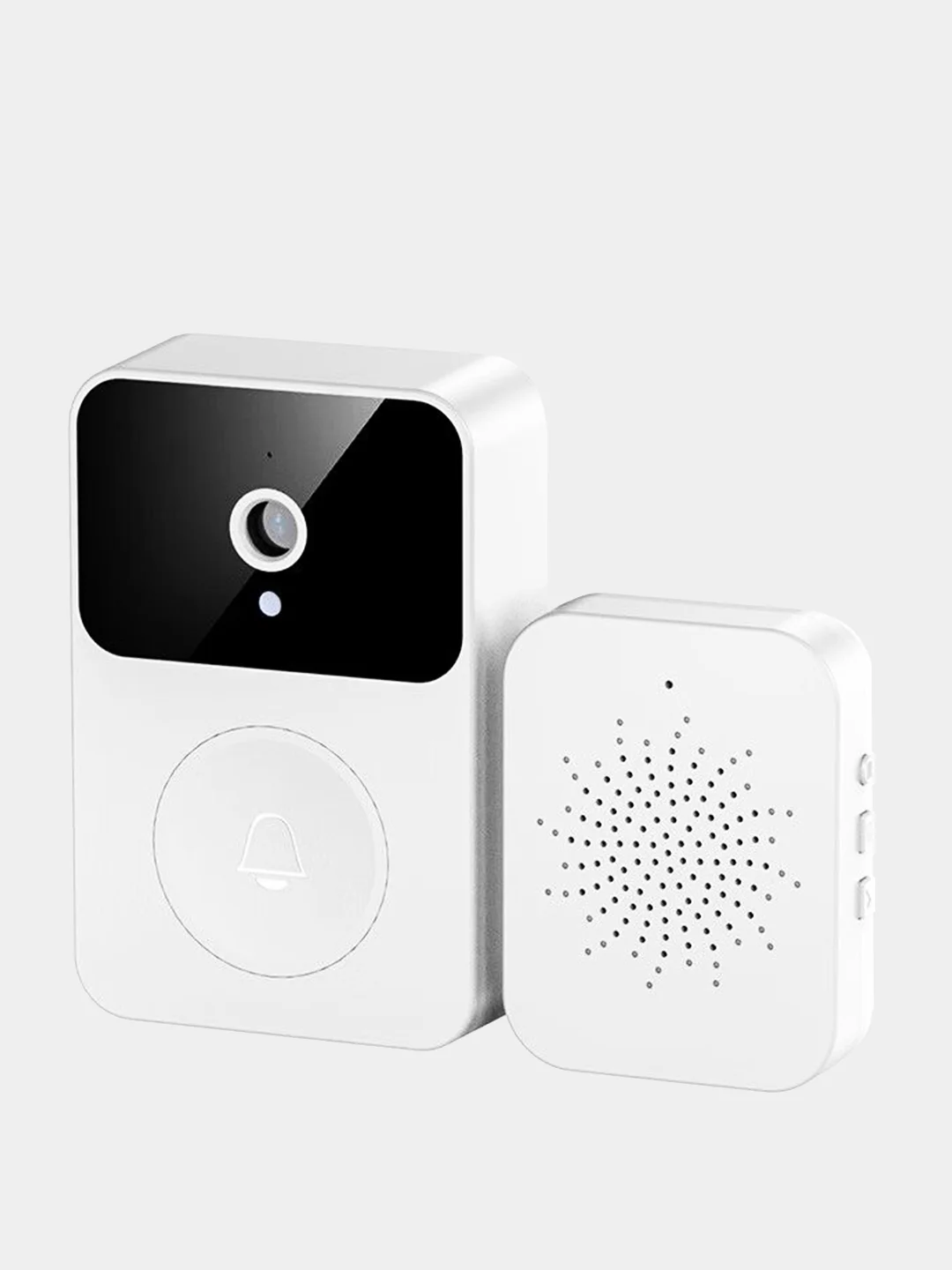 Белый беспроводной умный дверной WIFI звонок, с видеокамерой и функцией ночное видение