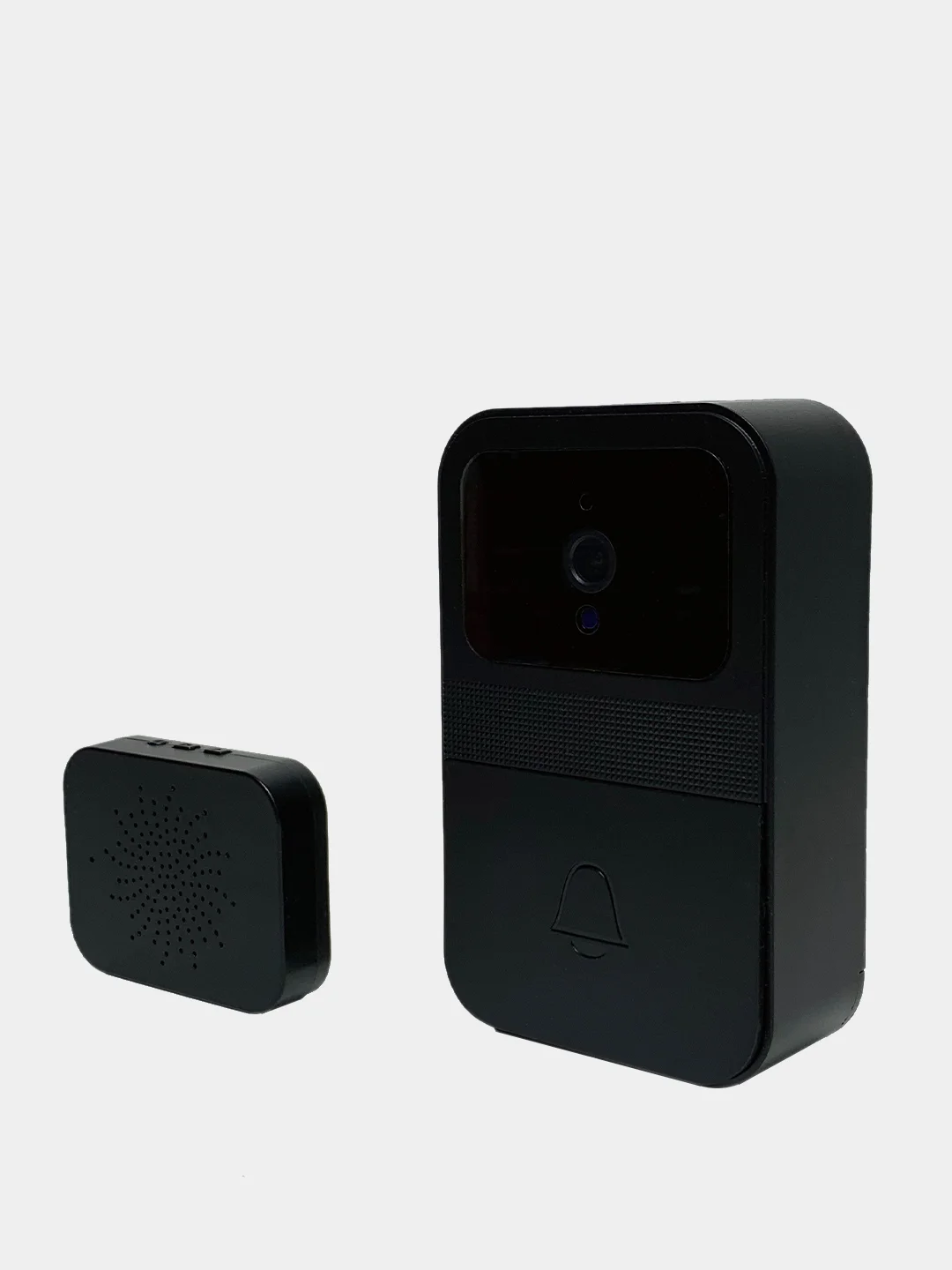 Черный беспроводной умный дверной WIFI звонок, с видеокамерой и функцией ночное видение
