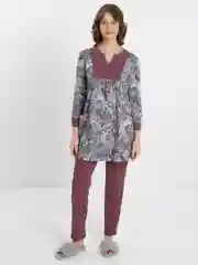 Бордовый комплект женский: брюки и туника, домашний, размеры с LILIANS