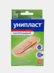 Лейкопластырь Унипласт бактерицидный 1.9х7.2 см (натуральный), 20 шт