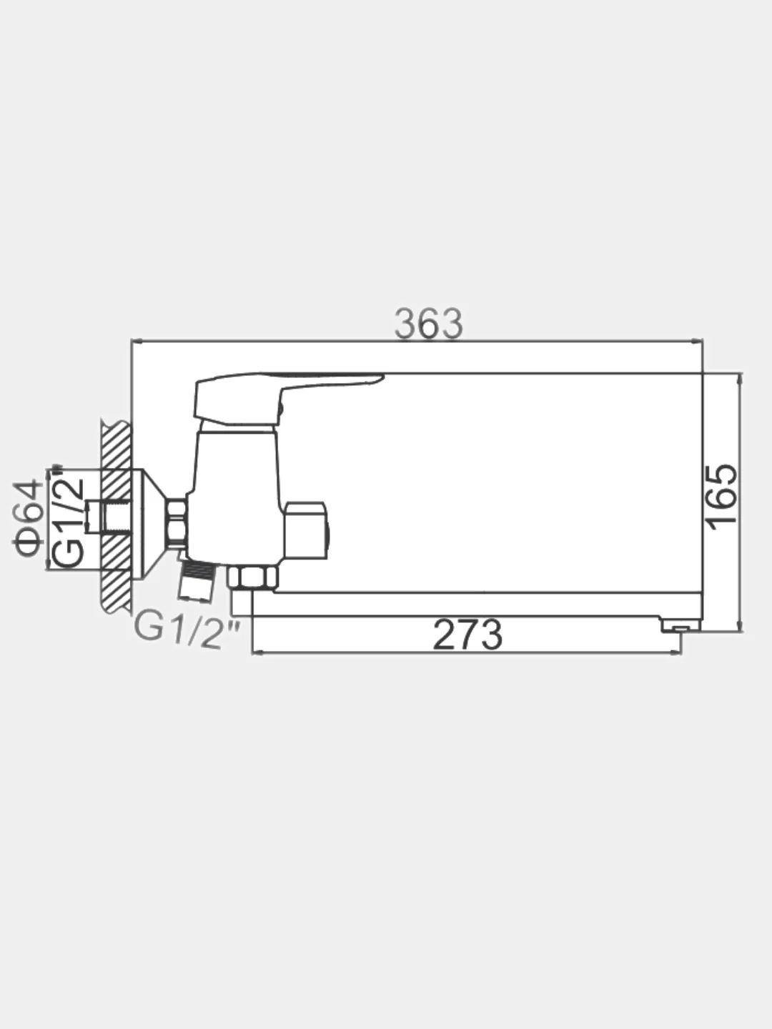 Хром смеситель для ванны Ledeme L2228-B