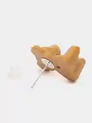 Белый серьги "Плюшевый мишка"