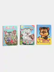 Книги детские картонные сказки/развивающие в наборе 3 шт, 16х22 см по 8 стр. Проф-Пресс
