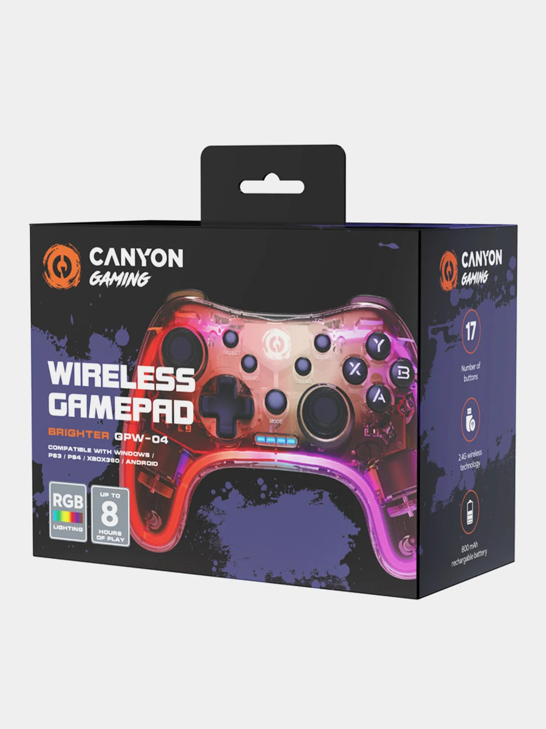 Черный беспроводной геймпад Canyon GP-W04 "BRIGHTER", 5 в 1, PC / PS4 / Xbox360 / Android / PS3
