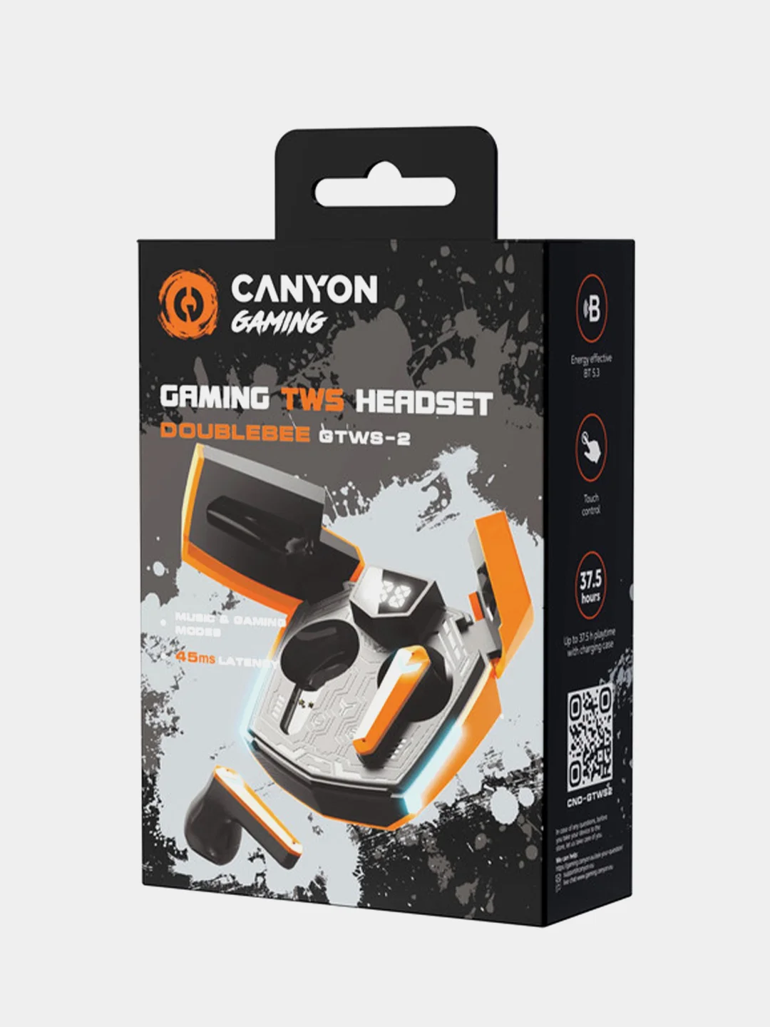 Желтый беспроводные игровые наушники Canyon GTWS-2, сенсорное управление, Bluetooth 5.3