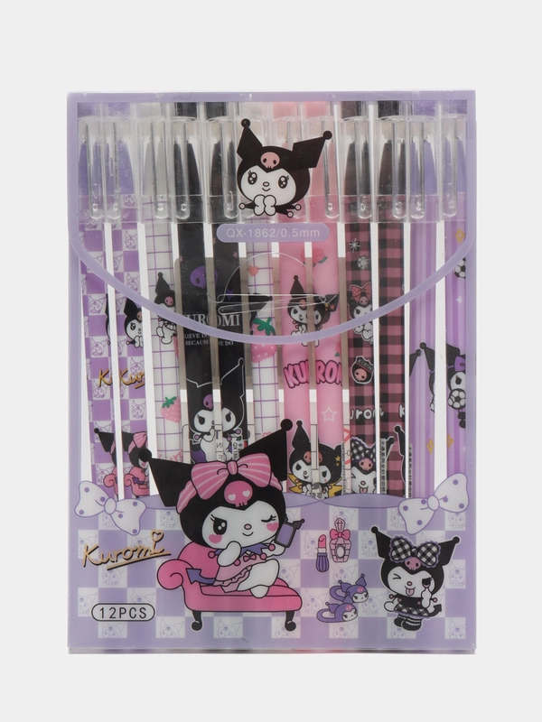 Набор гелевых ручек с синими чернилами. Куроми. Мстители. 12 шт. Kuromi. Avengers