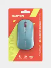 Голубой беспроводная мышь Canyon MW-22, с RGB-подсветкой, перезаряжаемая, двухрежимная, 1600 DPI
