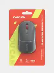 Серый беспроводная мышь Canyon MW-22, с RGB-подсветкой, перезаряжаемая, двухрежимная, 1600 DPI