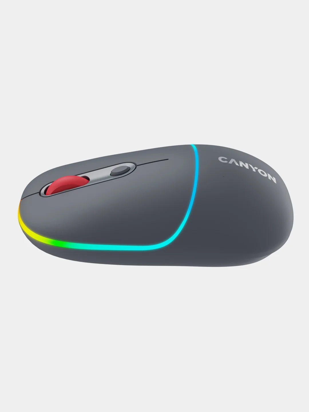 Серый беспроводная мышь Canyon MW-22, с RGB-подсветкой, перезаряжаемая, двухрежимная, 1600 DPI