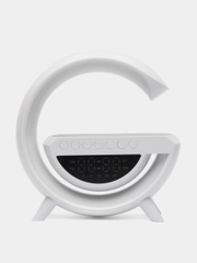 Колонка bluetooth светильник, часы, будильник, беспроводная зарядка, подарок к новому году