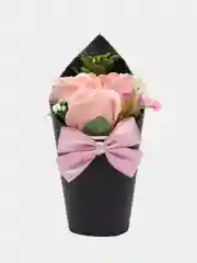 Розовый букет из мыльных роз, мыльные розы