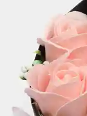 Розовый букет из мыльных роз, мыльные розы