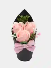 Розовый букет из мыльных роз, мыльные розы