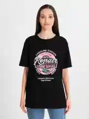 Черный футболка женская Оверсайз