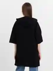 Черный футболка женская с капюшоном оверсайз рваные, для беременных, туника пляжная летняя