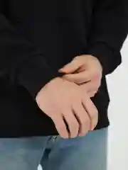 Черный худи мужское оверсайз, без начеса