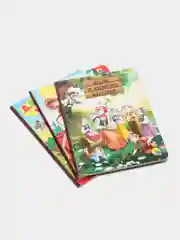 Книги на картоне" Волк и семеро козлят+Два веселых гуся +Загадки Малышам" 3шт