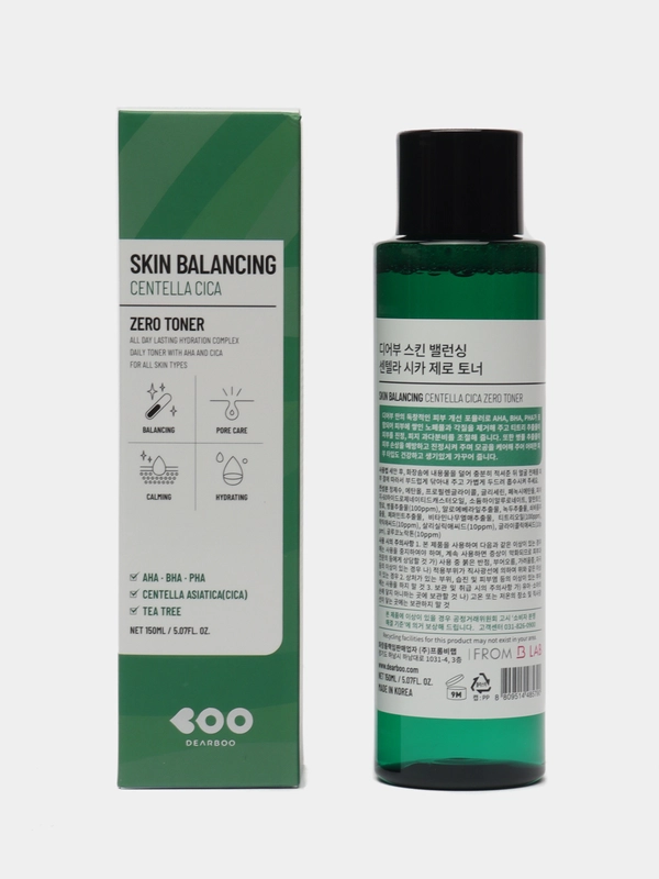 Успокаивающий тонер DEARBOO c AHA-BHA-PHA кислотами для проблемной кожи SKIN BALANC, 150 мл