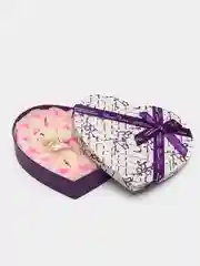 Розовый подарочный набор "Мыльные розы и Мишка" в коробке сердце.Мыльные розы 21 штука
