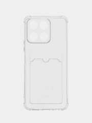 Чехол для Honor X6a / Хонор Х6а , прозрачный с карманом для карты