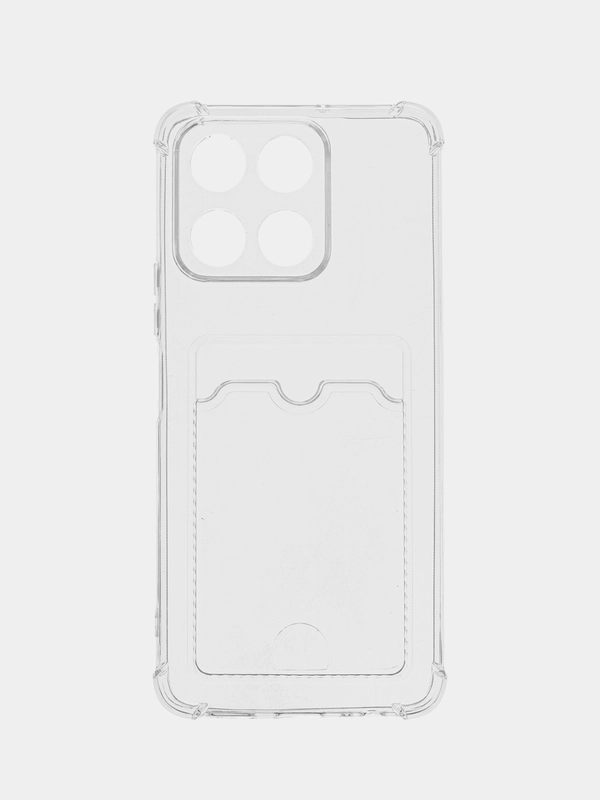 Чехол для Honor X6a / Хонор Х6а , прозрачный с карманом для карты