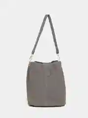 Серый женская сумка с матовой тканью