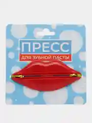 Красный выдавливатель для зубной пасты "Губы", 9,5х4,5 см