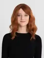 Медный парик удлиненное волнистое каре с челкой
