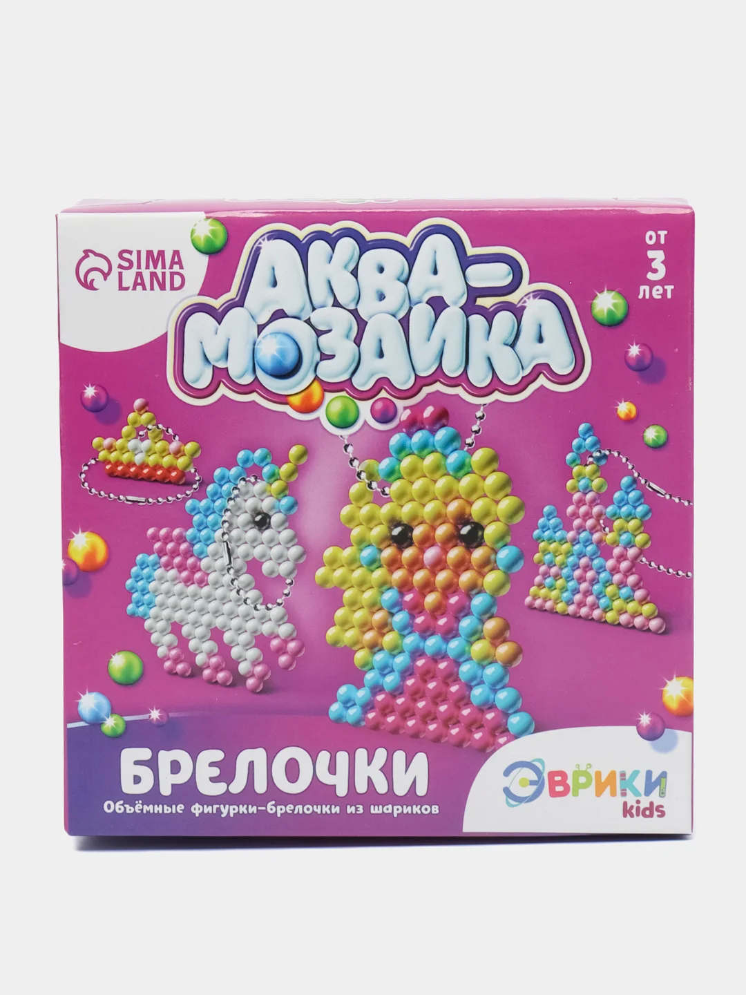 Аквамозаика с декорациями для детей 4 в 1 Принцесса мозаика, для творчества, 4 трафарета