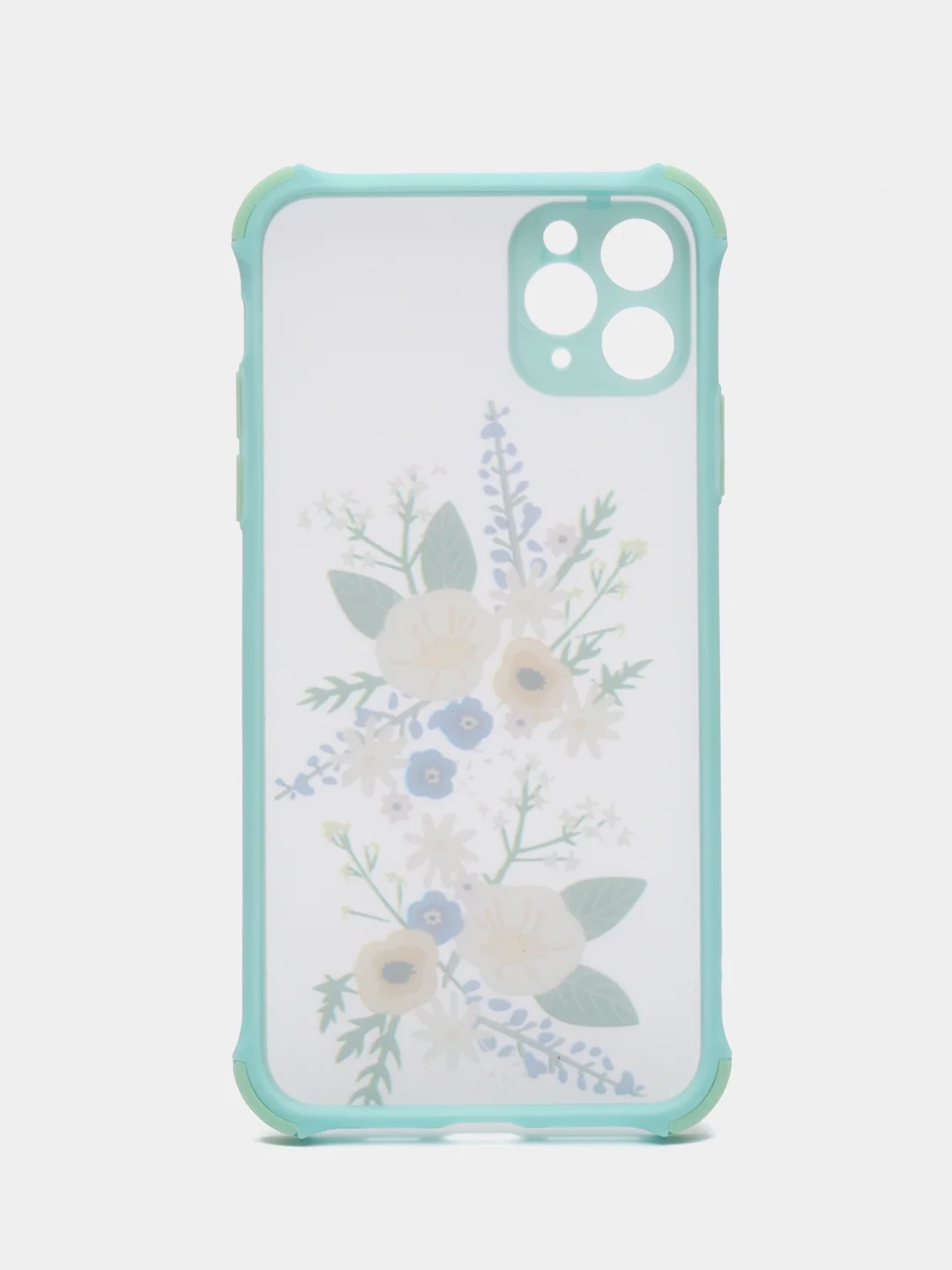 Голубой чехол с цветами для Apple iPhone 12, 12 Pro, 12 Pro Max, 12 mini , 11 , 11 Pro, 11 Pro Max