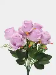 Лавандовый букет из роз, искусственные цветы, высота 33 см, 7 бутонов