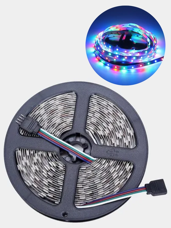 Светодиодная лента SMD 5050, 150 Led, IP33, 12V, RGB, длина 5 метров, ширина 10 мм, 36W