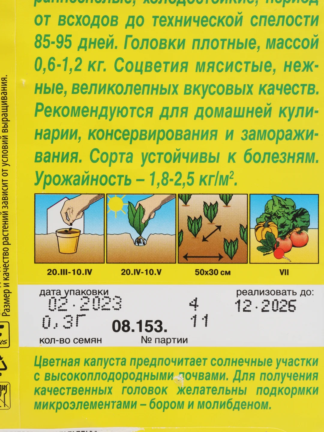 Желтый капуста цветная в ассортименте, семена