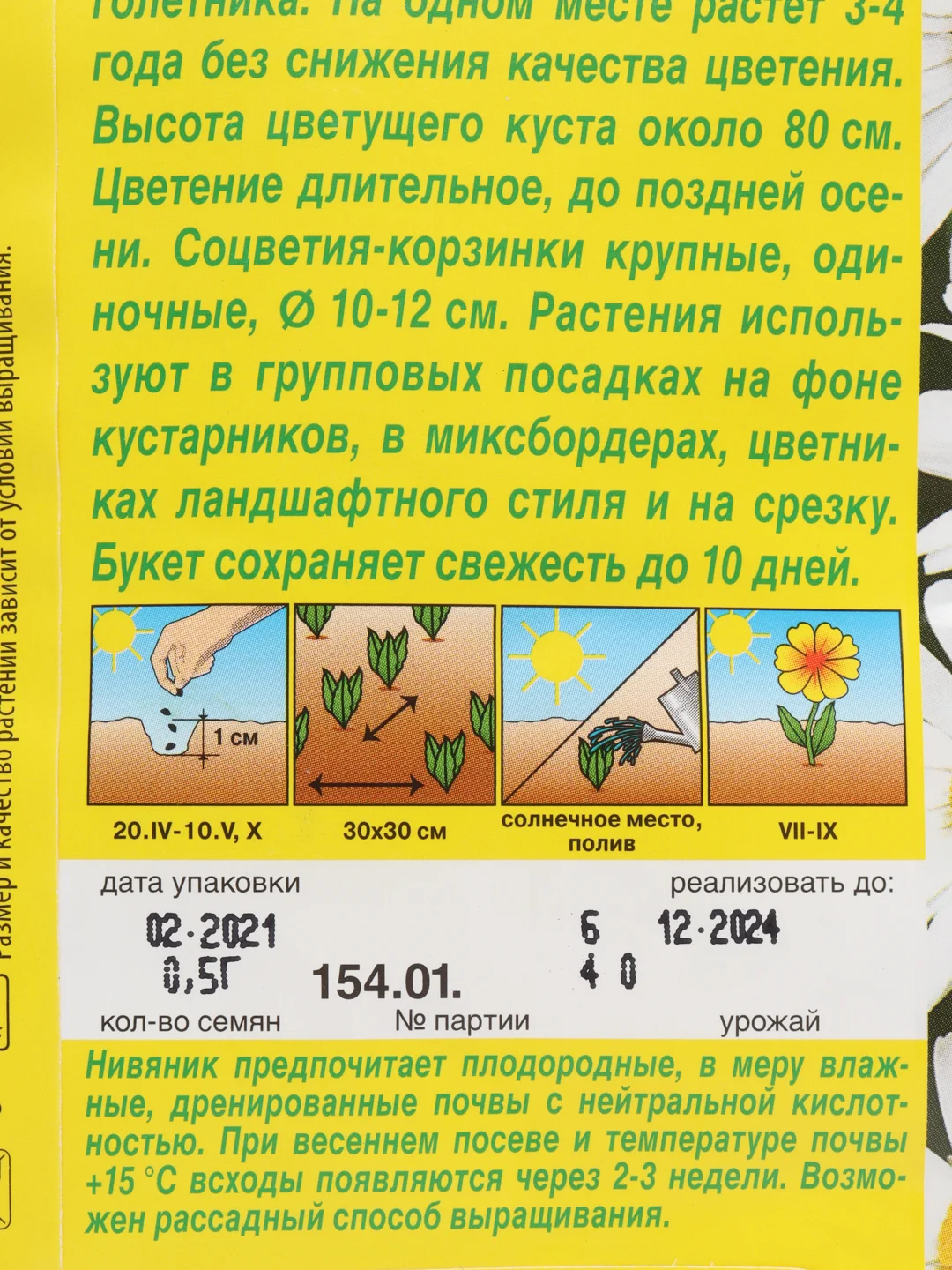 Бежевый меланж нивяник в ассортименте,семена цветы