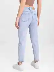 Светло-синий джинсы женские mom fit, с высокой посадкой