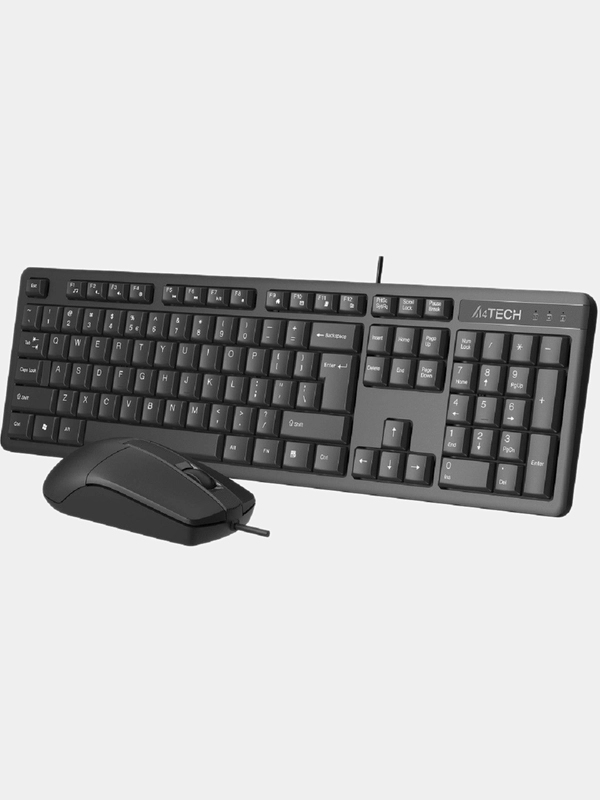 Комплект: клавиатура и мышь A4TECH KR-3330, USB, проводной, черный