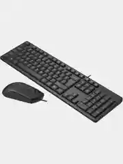 Комплект: клавиатура и мышь A4TECH KR-3330, USB, проводной, черный