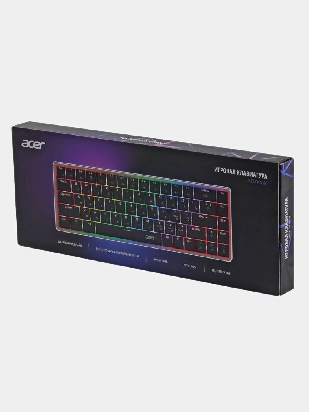 Клавиатура Acer OKW302, USB, серебристый