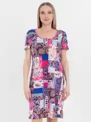 Разноцветный платье-туника женское,домашнее, легкое, LILIANS