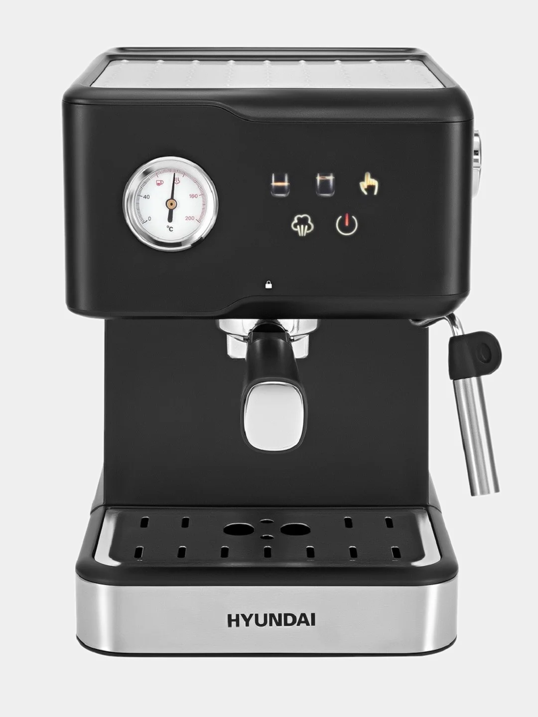 Кофеварка Hyundai HEM-4204, рожковая, черный